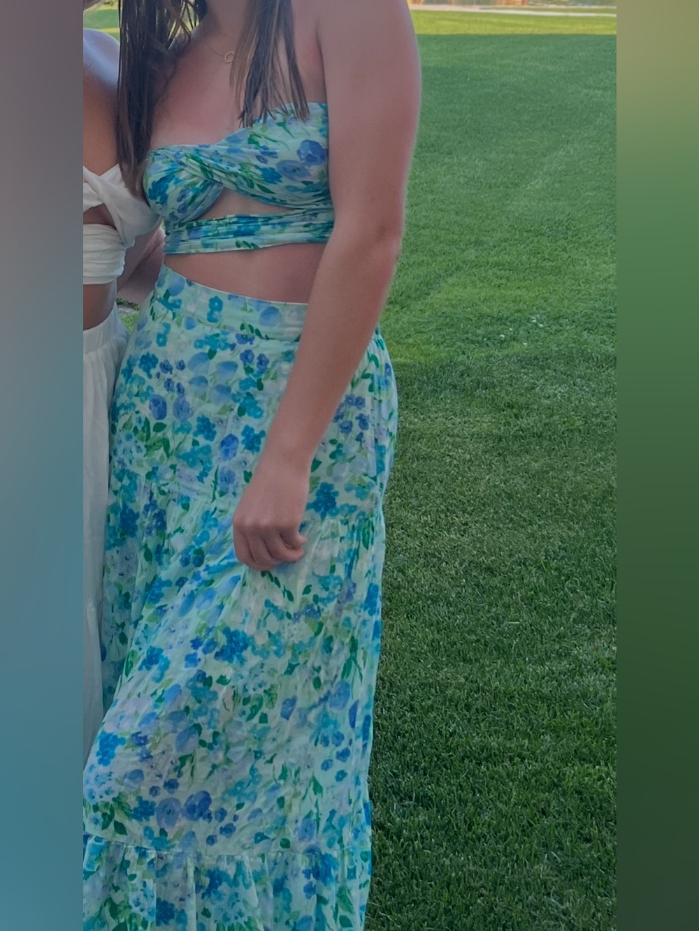 Floral Blue & Green Maxi Skirt - Women's Summer Skirt